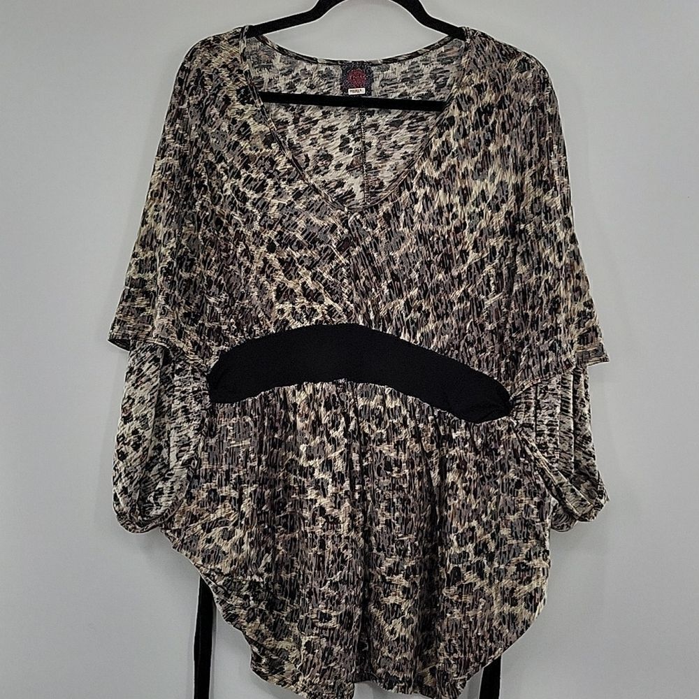 3 For$20 I.NER animal print top w/ Black tieback size S